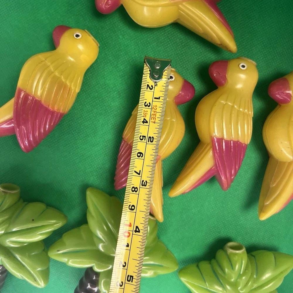 Set Of 8 Parrots (5) And Palm‎ Trees (3) String Lights Covers Tiki Bar Patio RV
